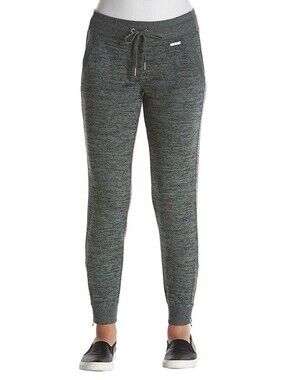 Calvin Klein Womens Comfy Performance Marled Jersey Lends Joggers Size M